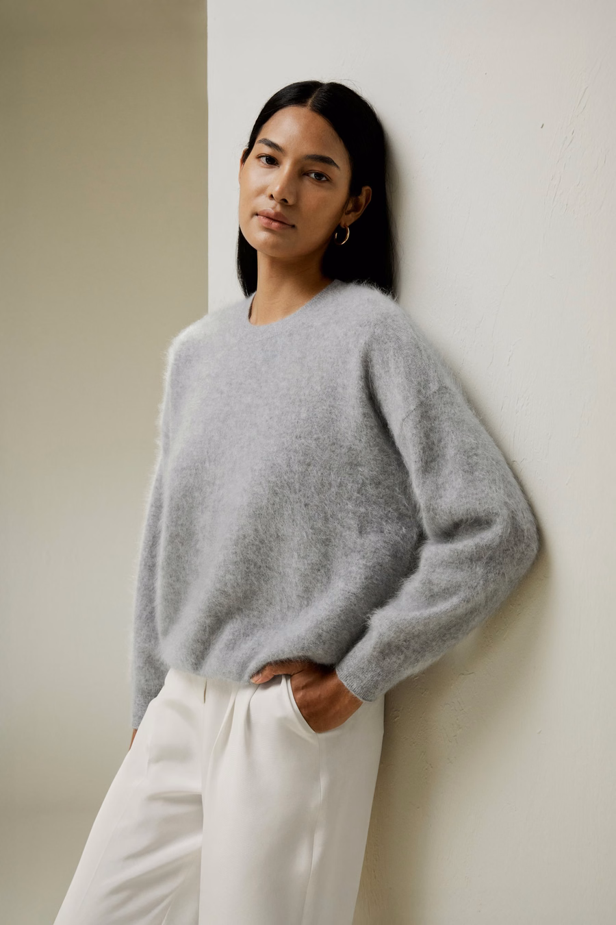 Suéter de cashmere cepillado