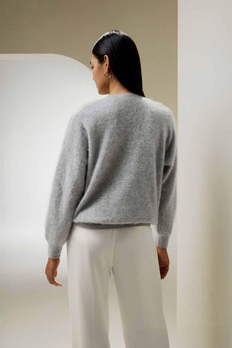 Suéter de cashmere cepillado