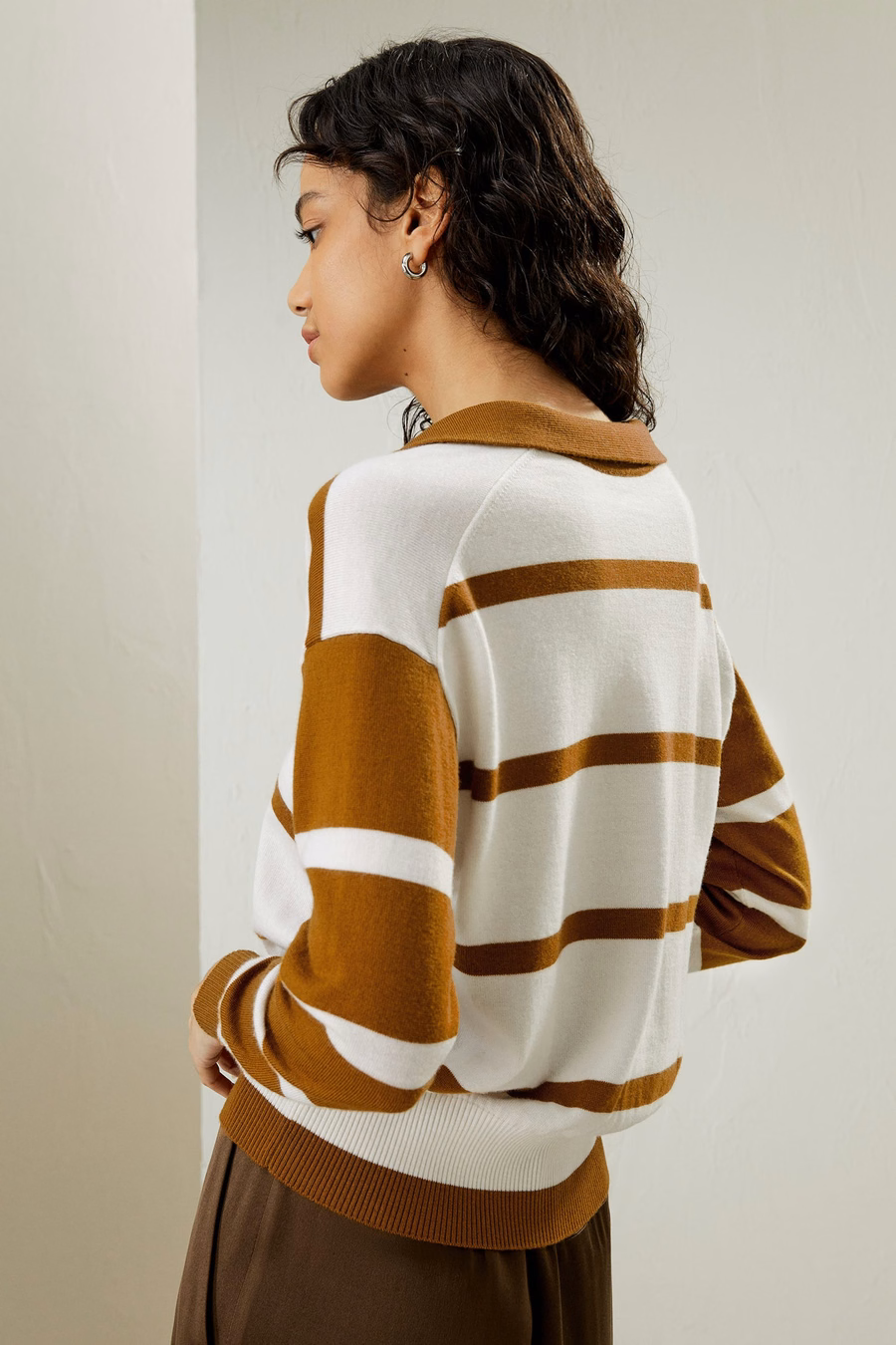Suéter de polo de lana merino