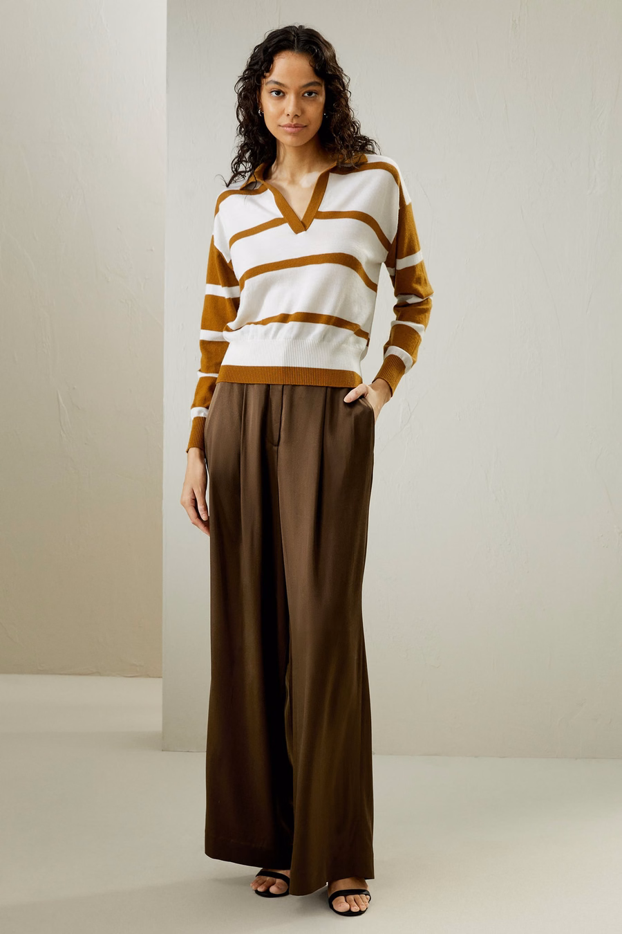 Suéter de polo de lana merino