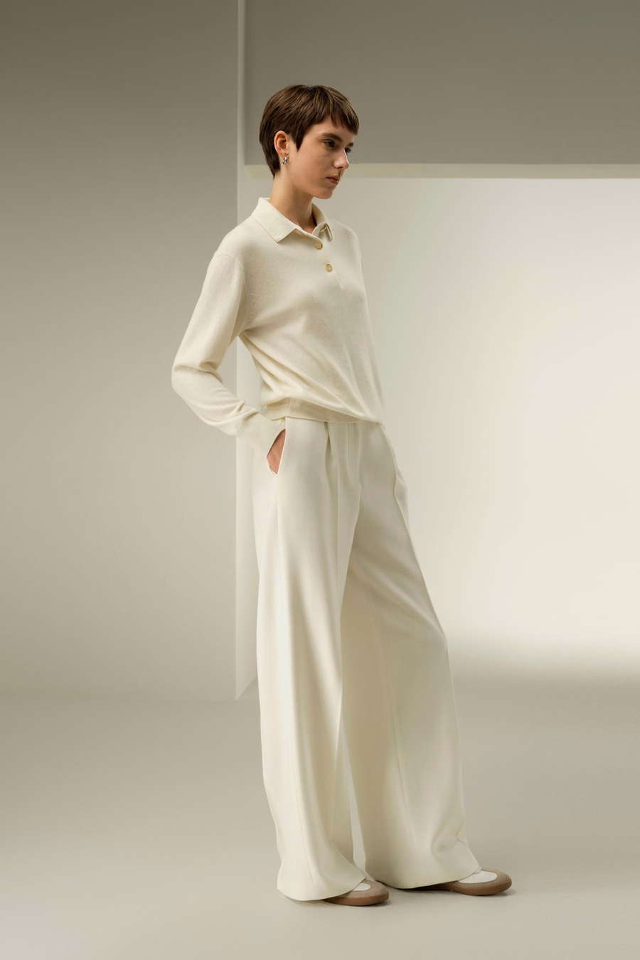 Camisa de polo de cashmere bebé