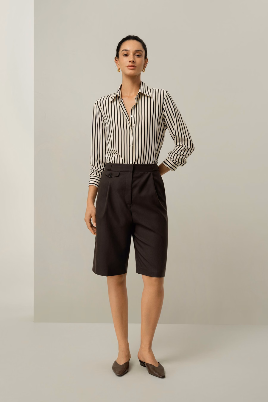 Camisa de Seda Rayada