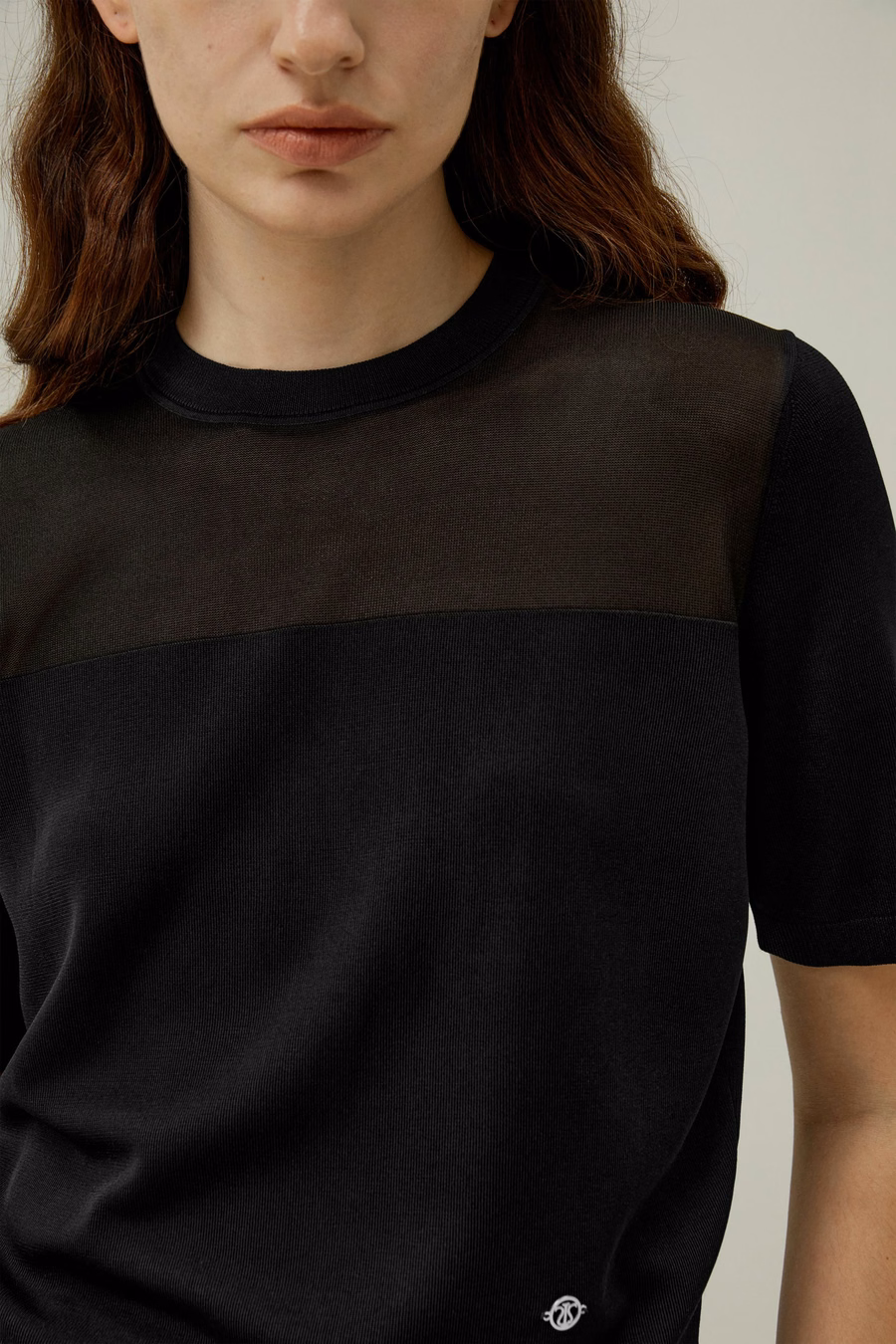 Camiseta de seda de doble tejido sofisticada