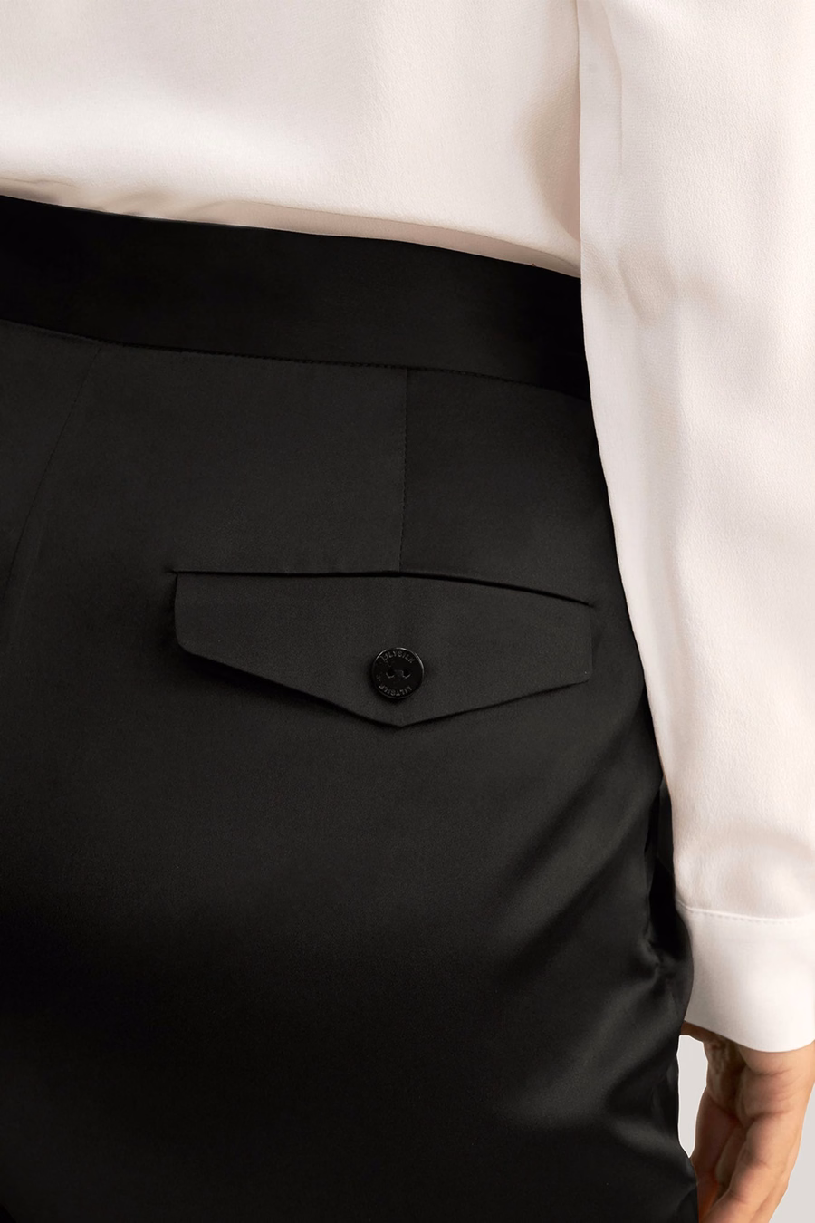 Pantalones de Cigarrillo de Seda Comfort Fit