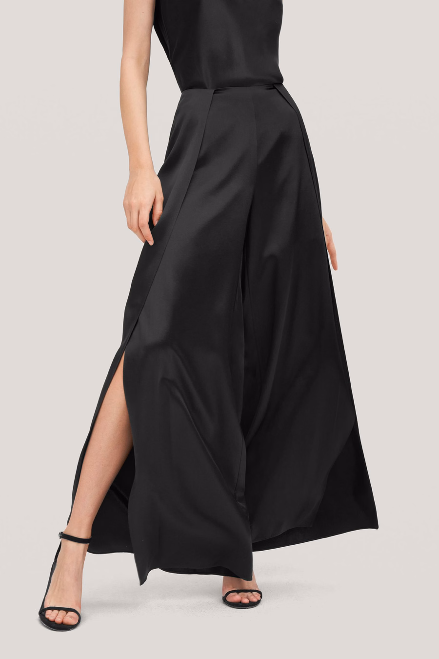 Pantalones de seda ginkgo de talle alto