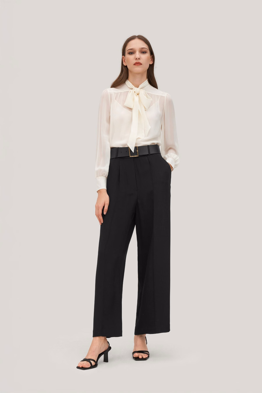 Pantalones Iris de seda pesados de crêpe