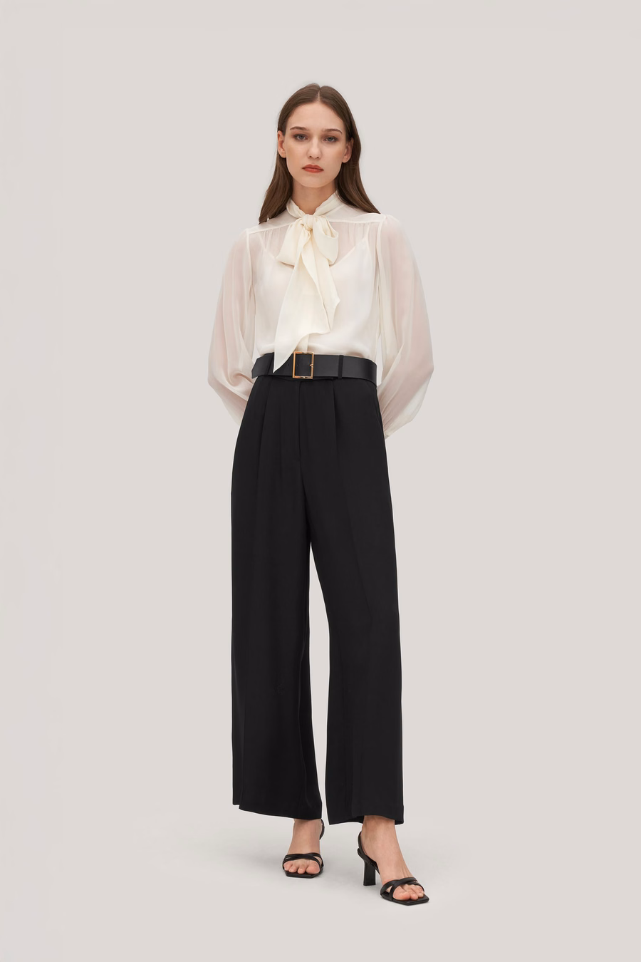 Pantalones Iris de seda pesados de crêpe