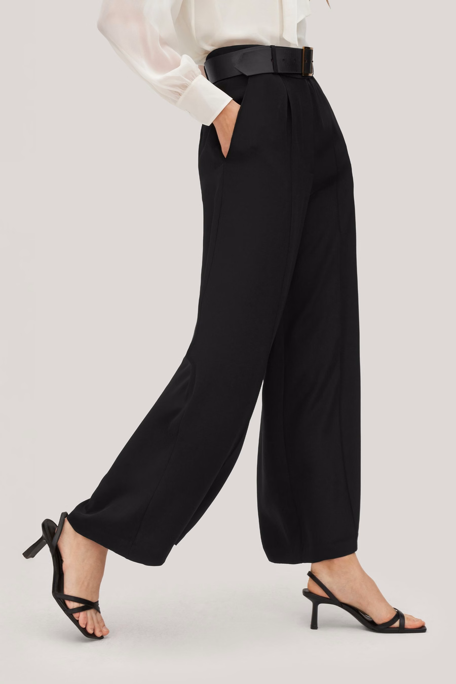 Pantalones Iris de seda pesados de crêpe