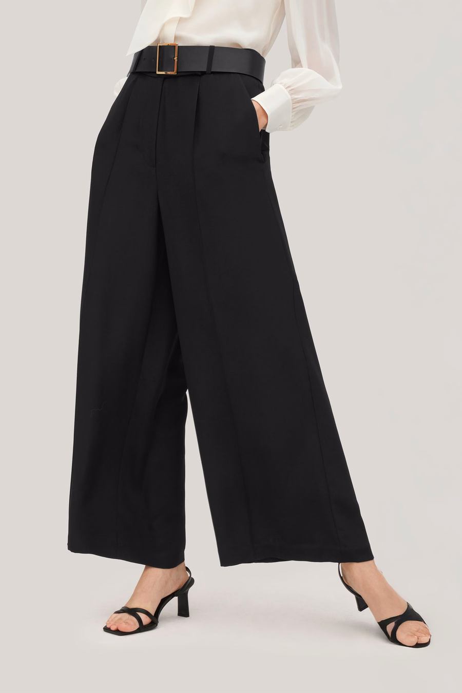 Pantalones Iris de seda pesados de crêpe