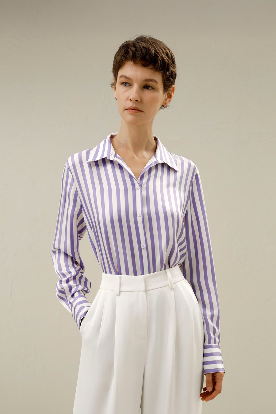Camisa de seda a rayas Amalfi