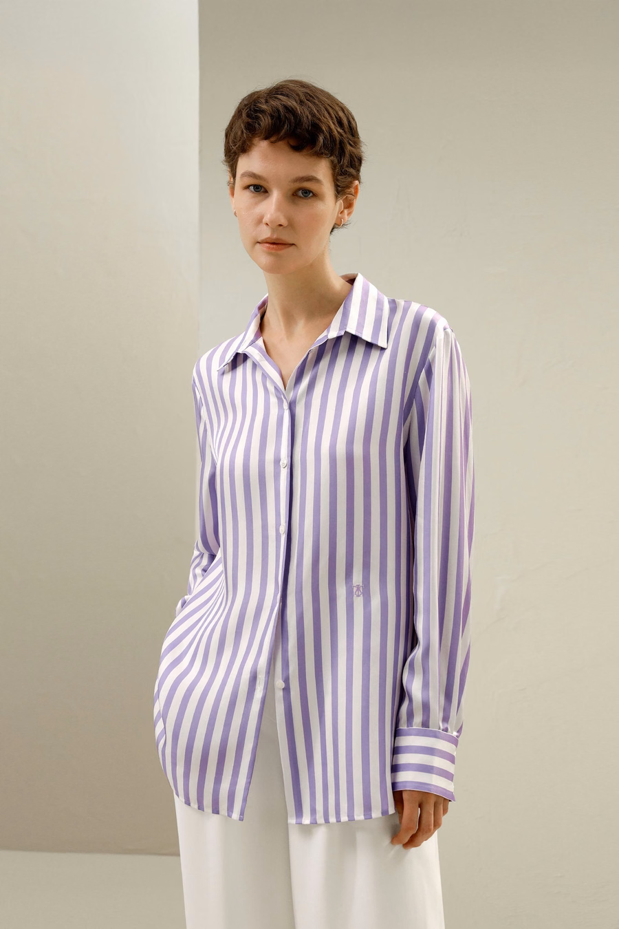 Camisa de seda a rayas Amalfi