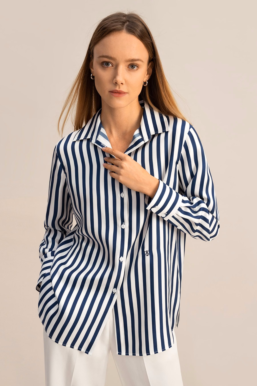 Camisa de seda a rayas Amalfi