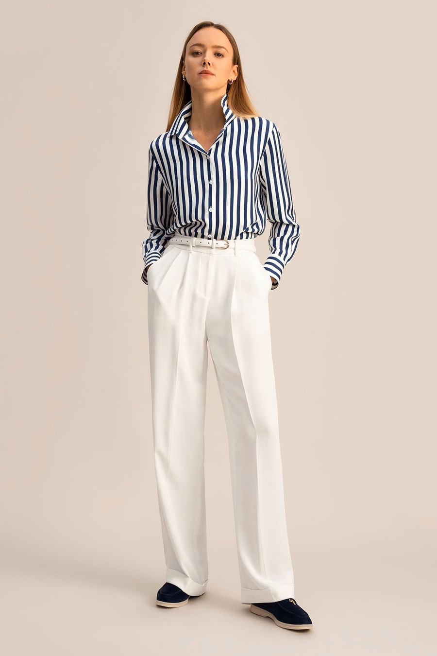 Camisa de seda a rayas Amalfi
