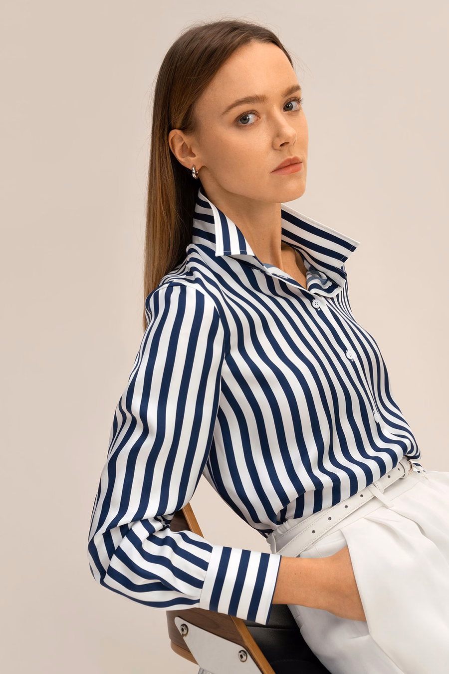 Camisa de seda a rayas Amalfi