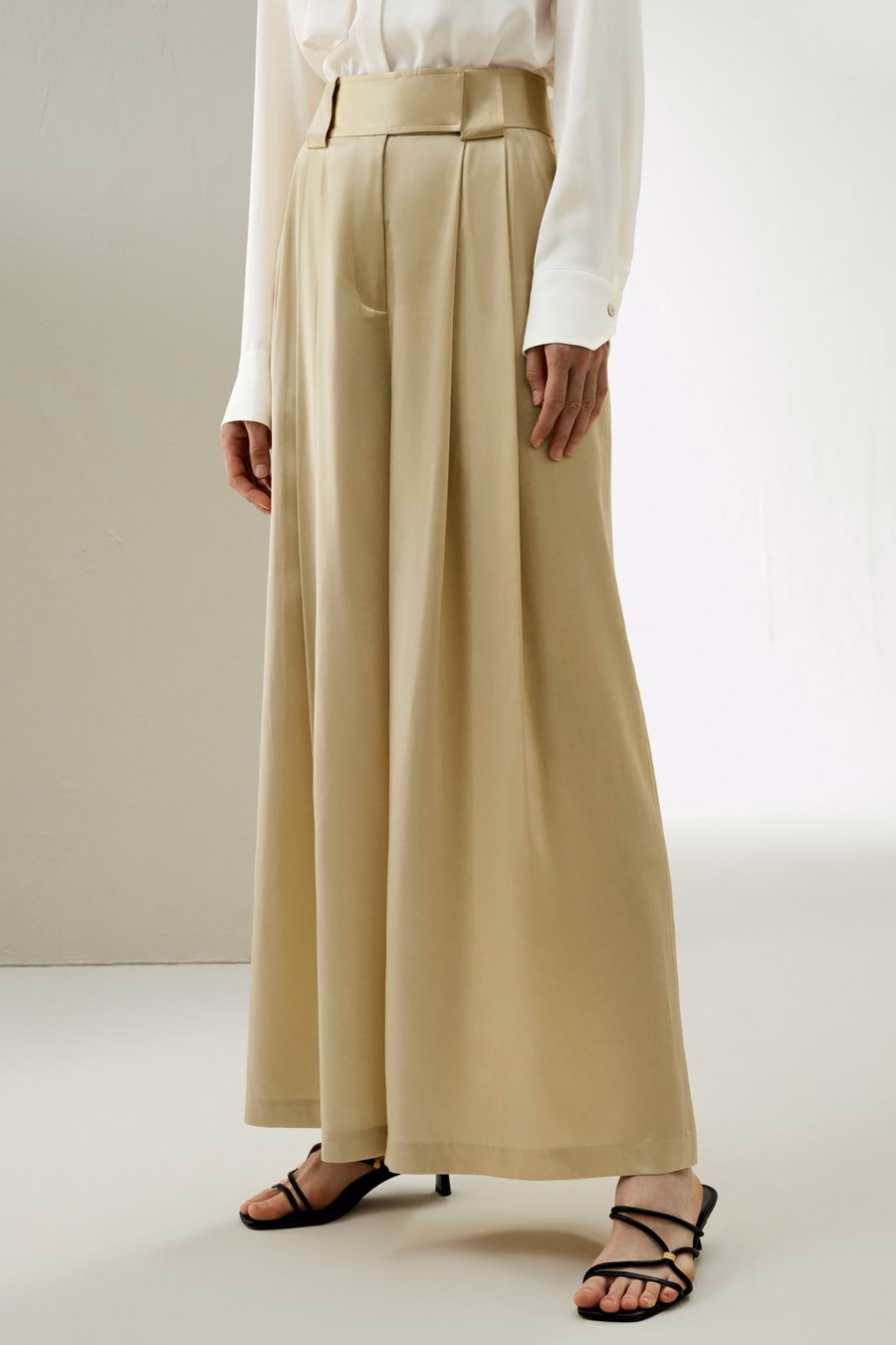 Pantalones de pierna ancha de seda Watershine