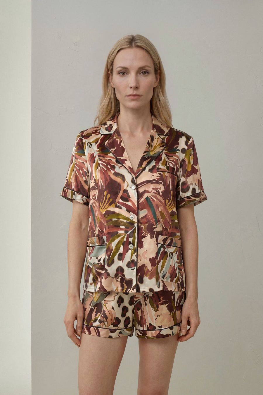 Conjunto de Pijamas de Seda para Mujeres