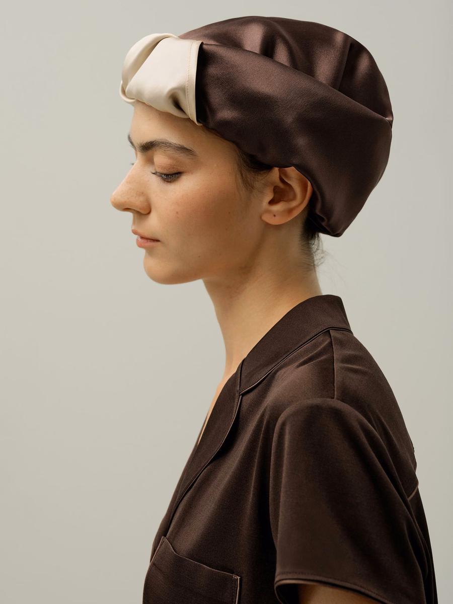 Gorro de sueño de seda de envoltura multicolor para el cabello
