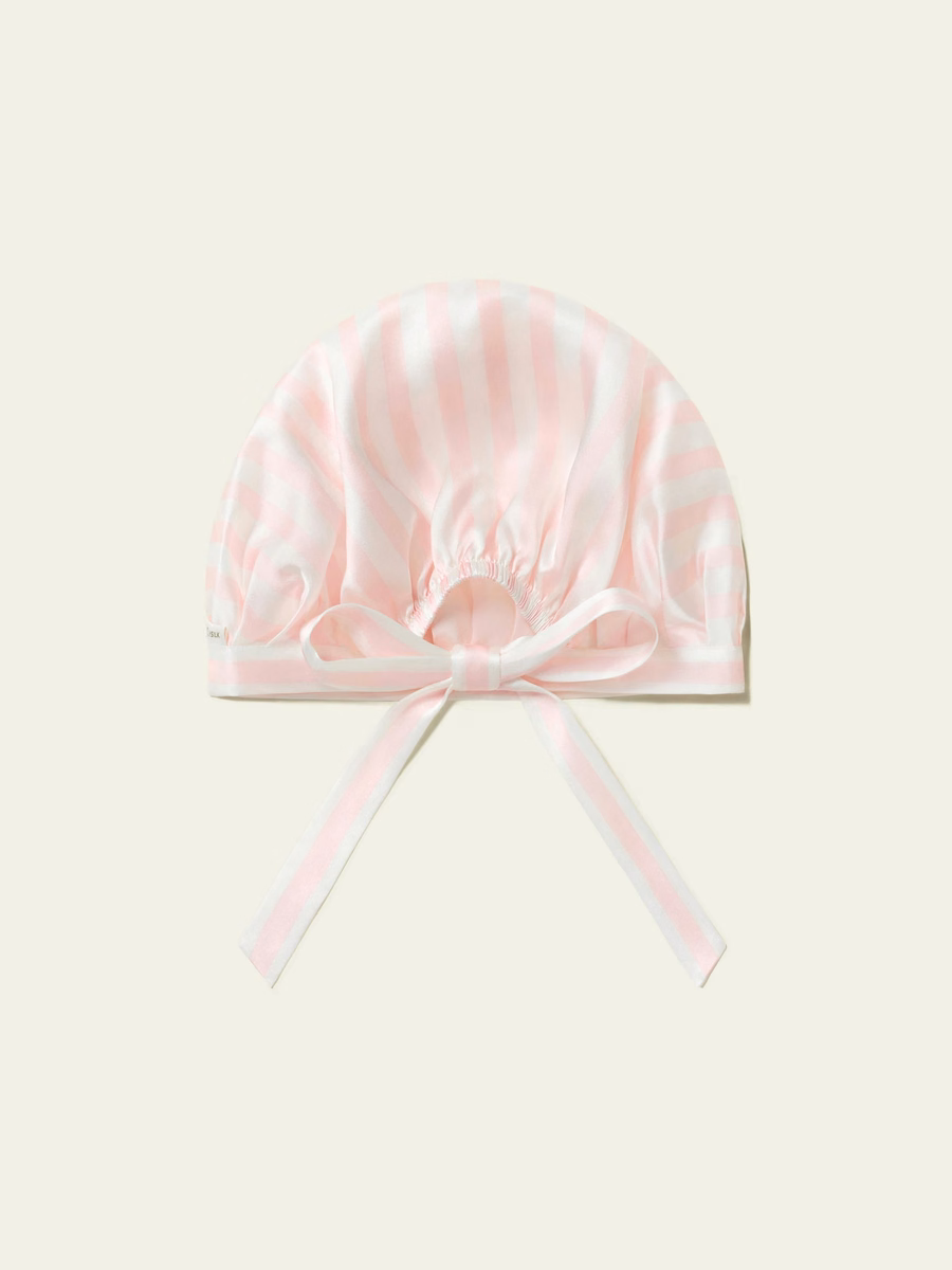 Gorro de sueño de charmeuse a rayas